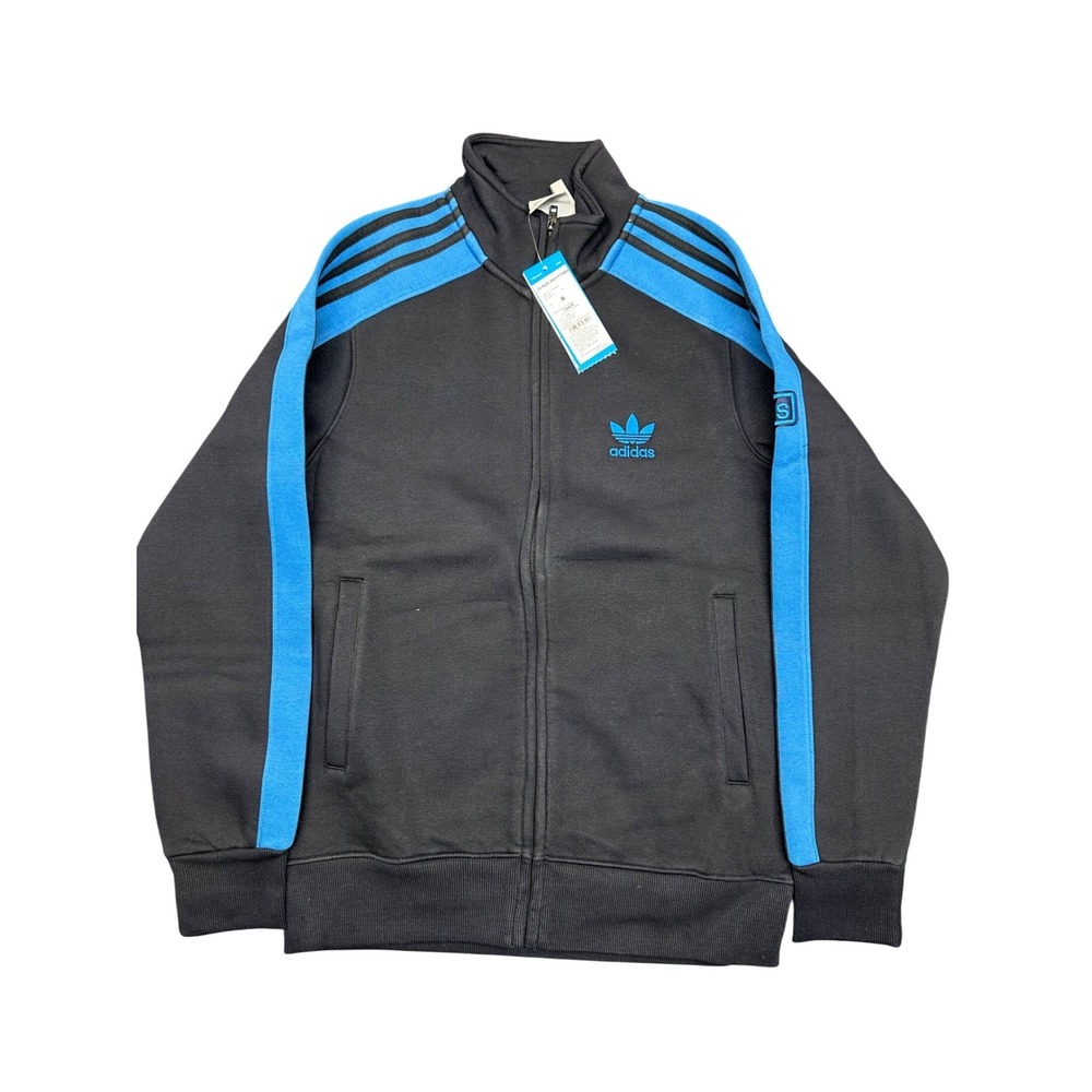 Adidas Originals Mens‎ Tracksuit Set Black Blue Trefoil Jacket Pants Size M NEW
